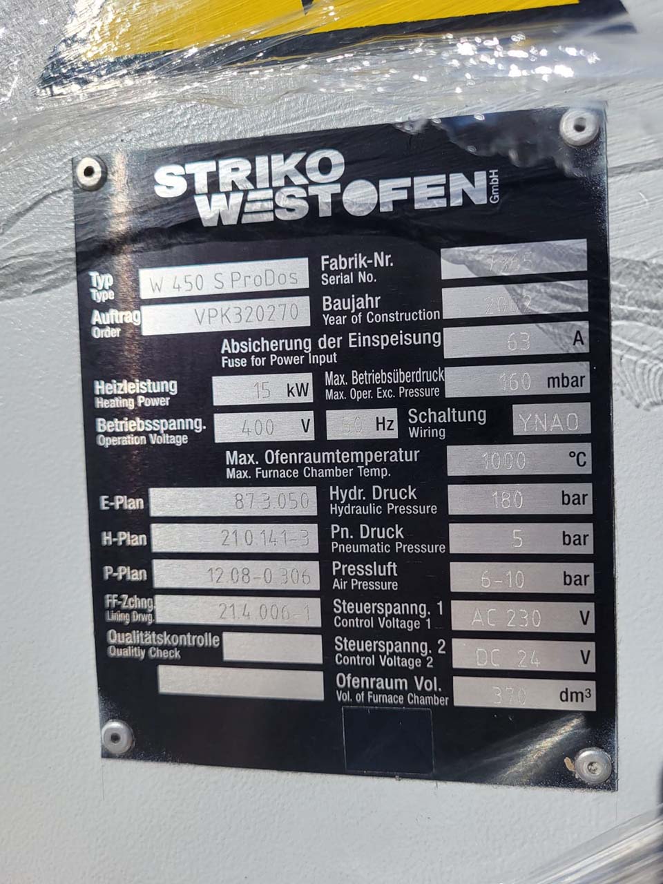 StrikoWestofen W 450 S ProDos DCP Forno di dosaggio O1816, usato